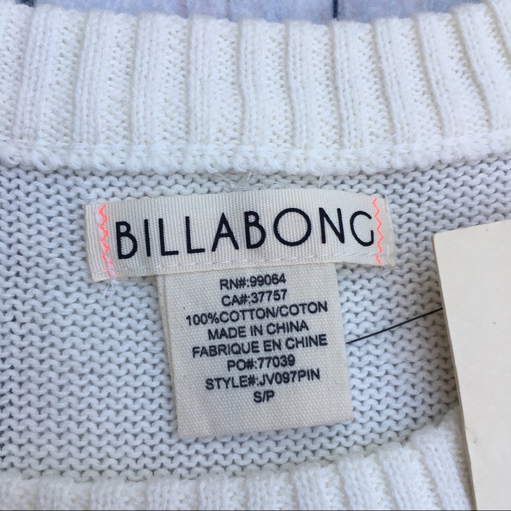 Billabong women’s cutout cotton sweater in ivory - Picture 3 of 7